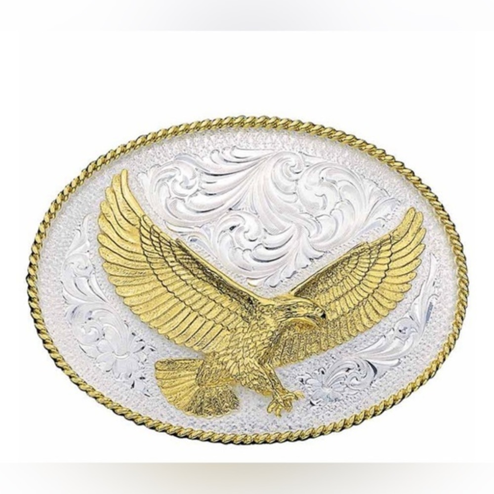 Montana Silversmiths Gold and Silver Eagle Belt Buckle